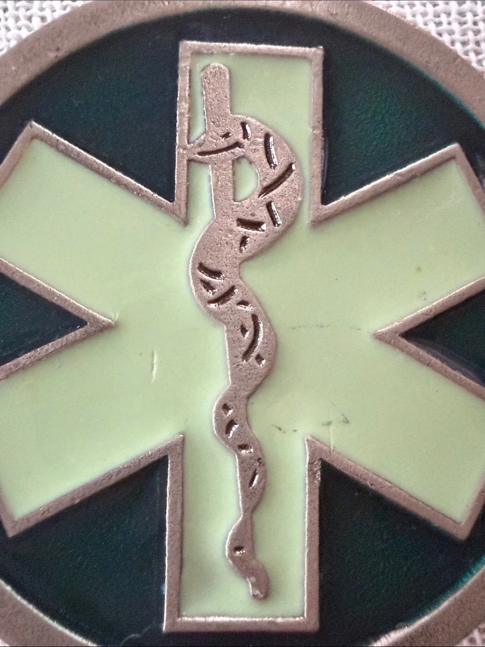 Vintage EMS Star of Life Belt Buckle- Green Star of Life